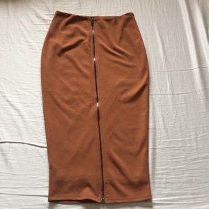 Burnt orange midi skirt